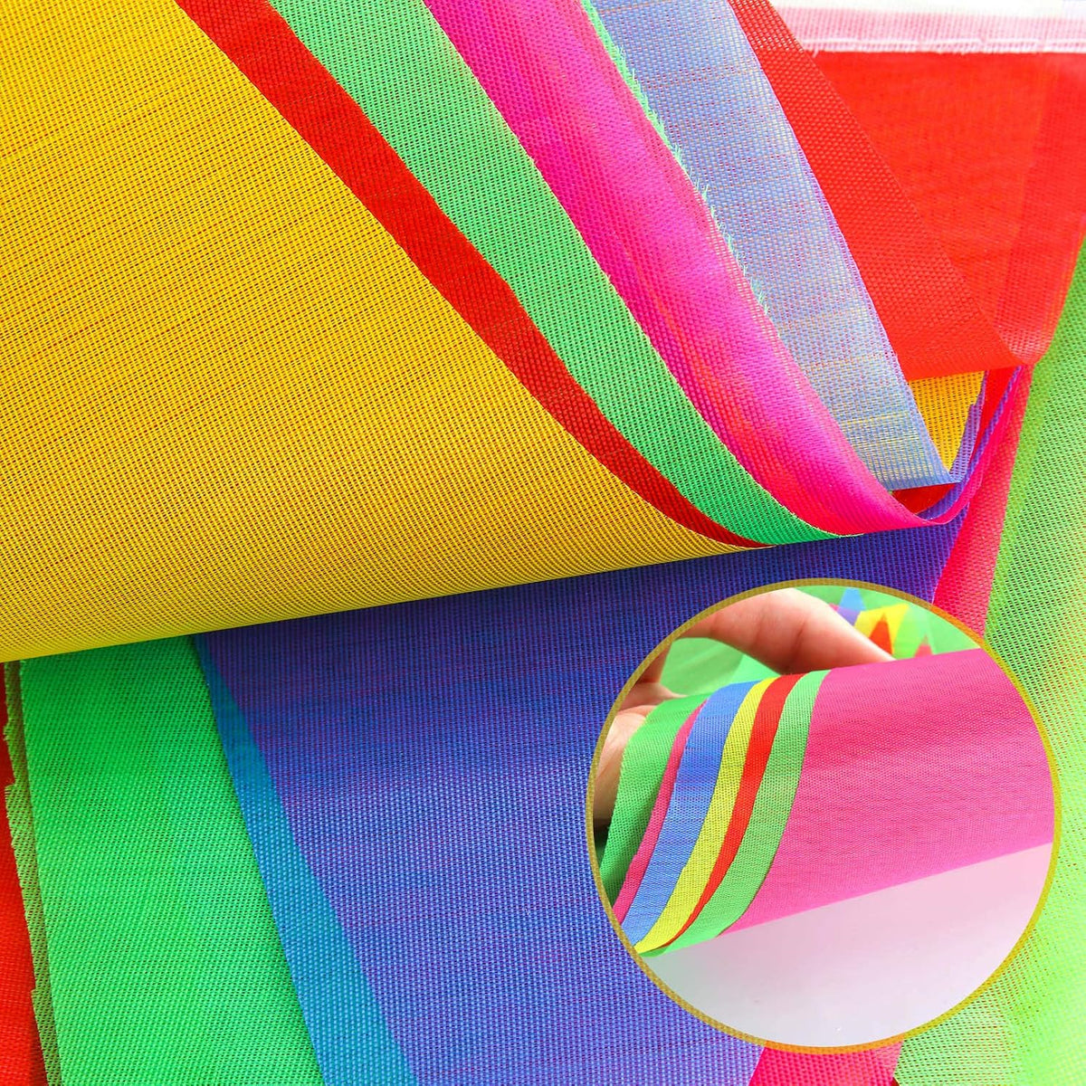 BOAO 1640 ft Pennant Banner Flags Rainbow Triangle Banner Multicolor