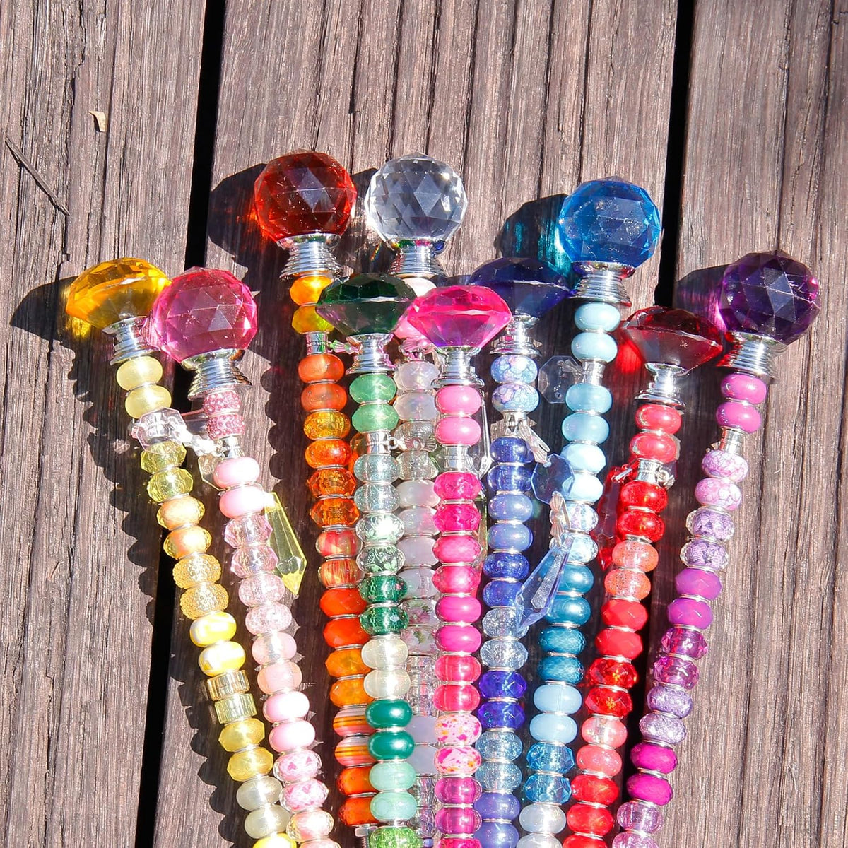Exway 247 PCS DIY Fairy Wand Beaded Garden Stake Kits with Assortment Large H...