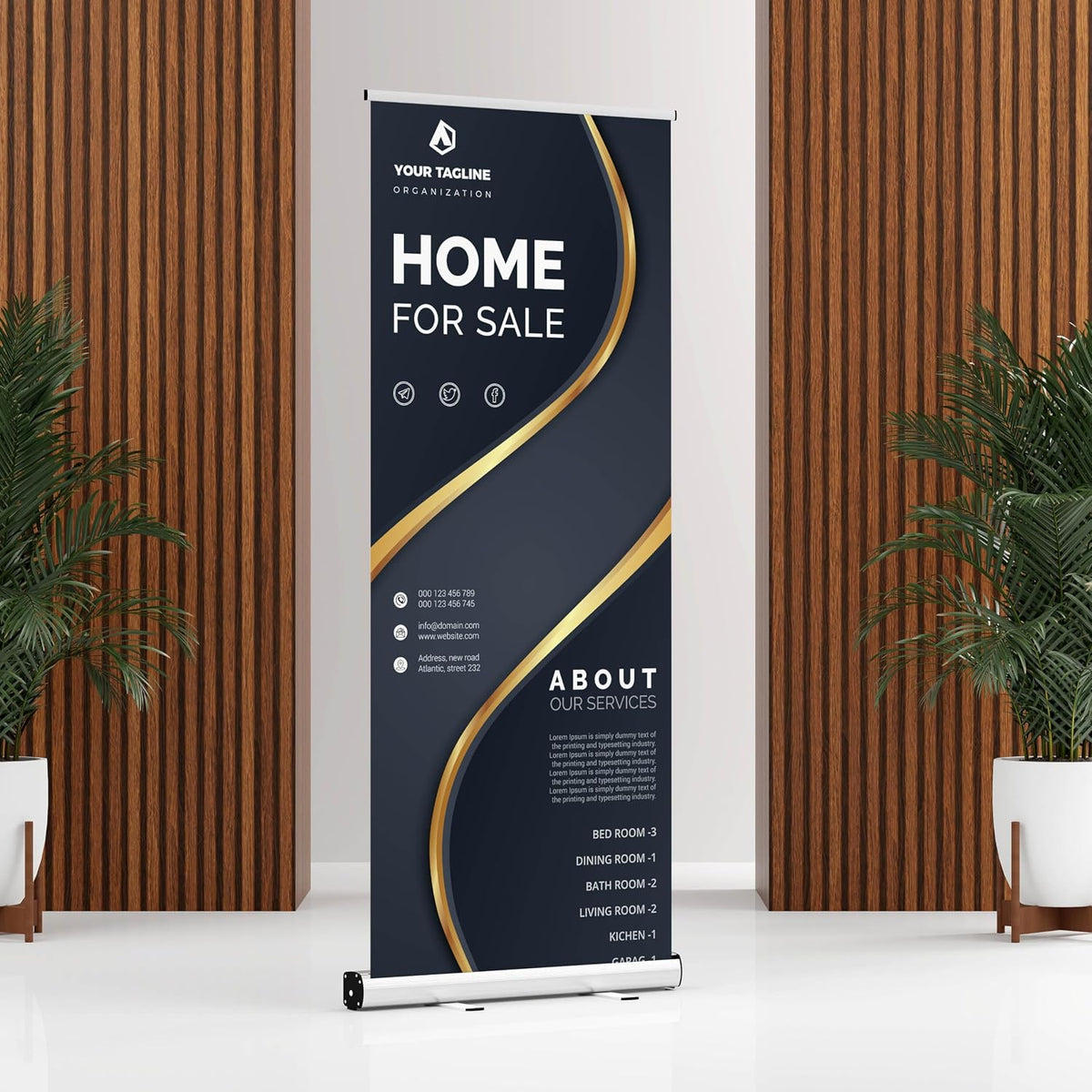 33x81 Custom Retractable Banner Stand Signs READY IN 1 DAY Pull up Roll up Po...