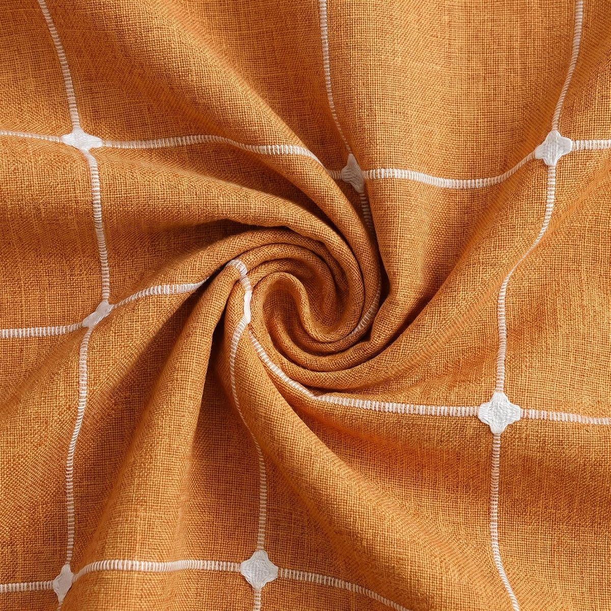 Horaldaily Farmhouse Plaid Tablecloth, Orange, 60×84 Inch Rectangular