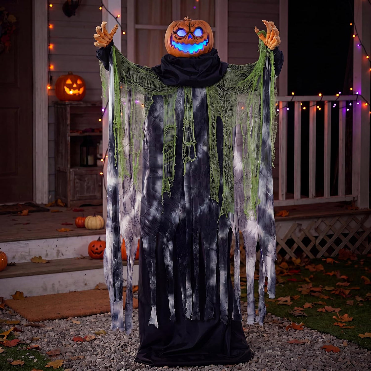 JOYIN Halloween Decorations Outdoor Life Size Animatronics Ghost Pumpkin Deco...