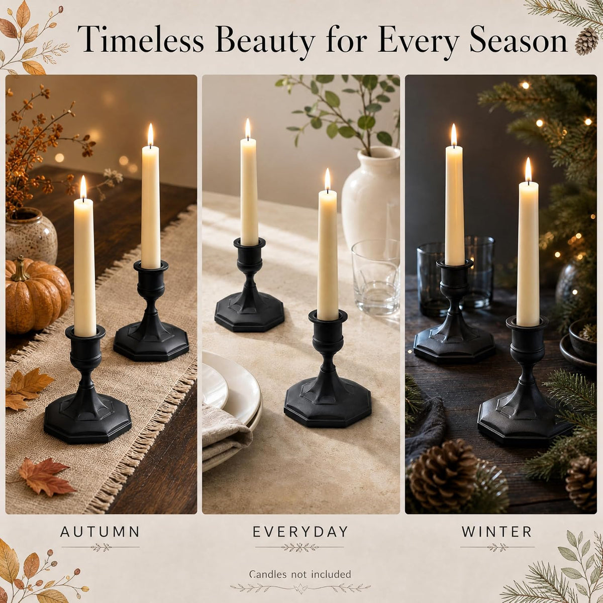 Black Taper Candle Holder Bulks for Table Centerpiece