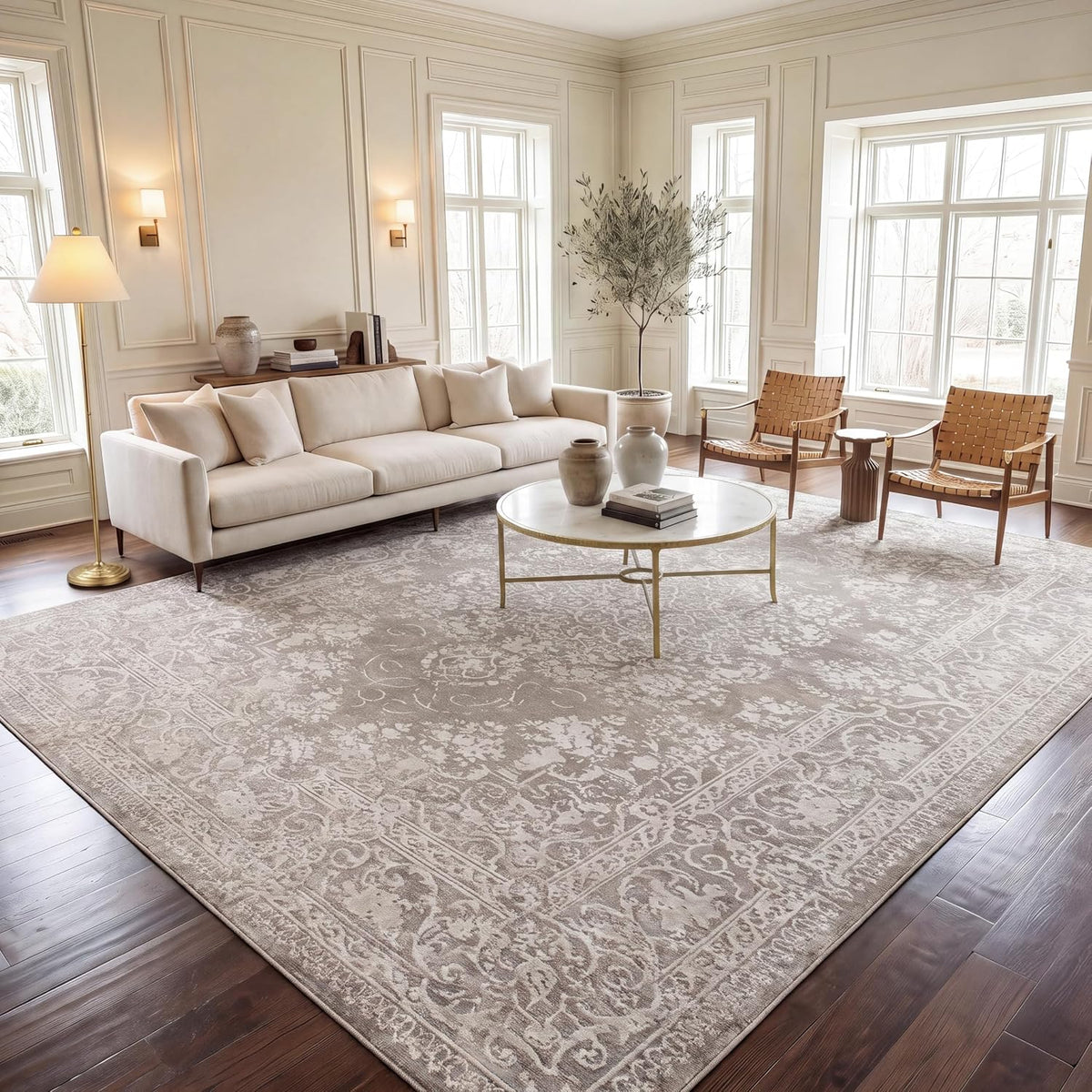 SAFAVIEH Reflection Area Rug 9'x12', Traditional Beige & Cream RF...