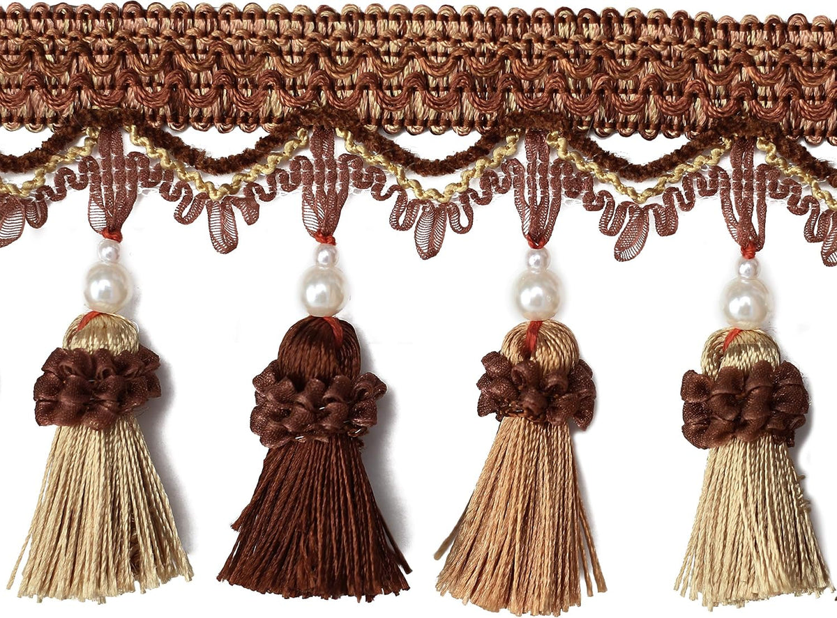 BEL AVENIR Tassel Fringe Trim 6.5 Yard x 3.15 Inches Tassel Fringes