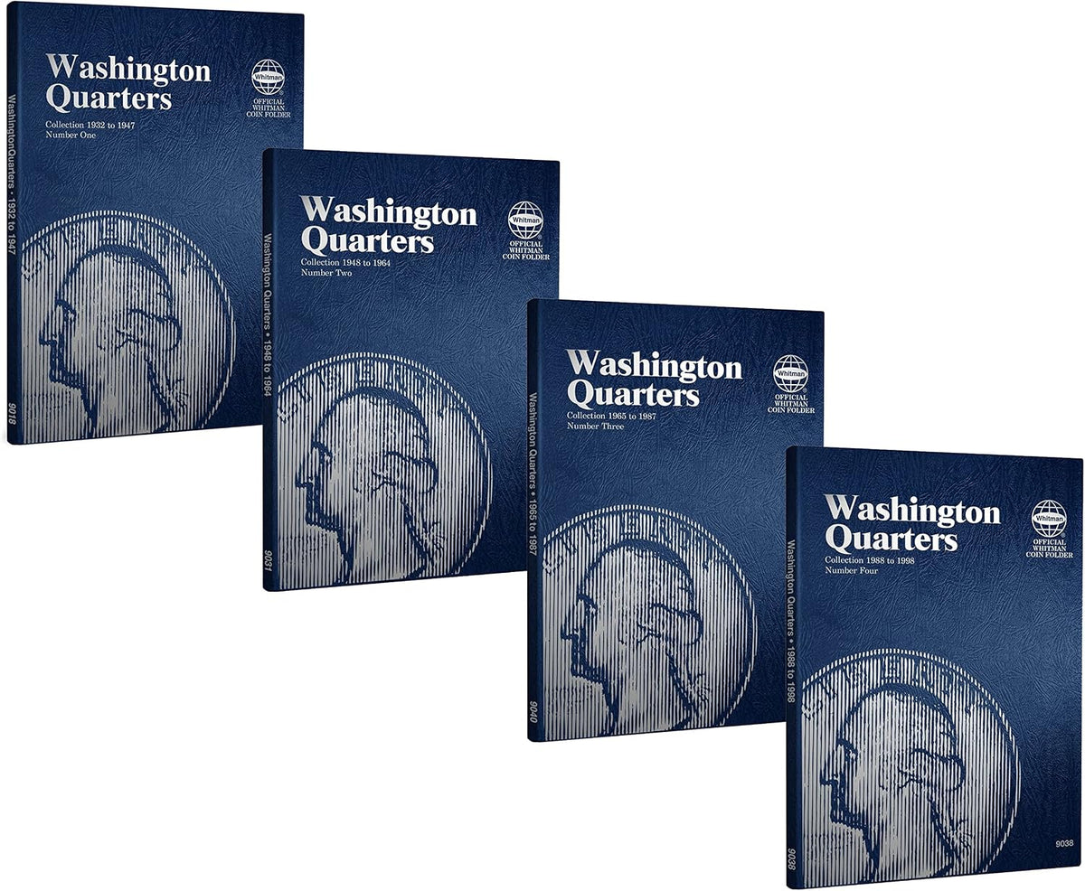 Whitman US Washington Quarter Coin Folder Four Volume Set 1932 – 1998 #9018, ...