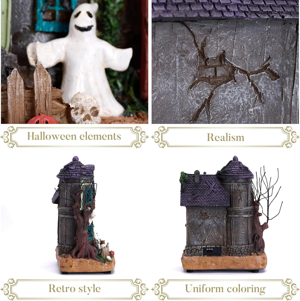 Valery Madelyn Halloween Village for Home Decor, Lighted Halloween Decoration...