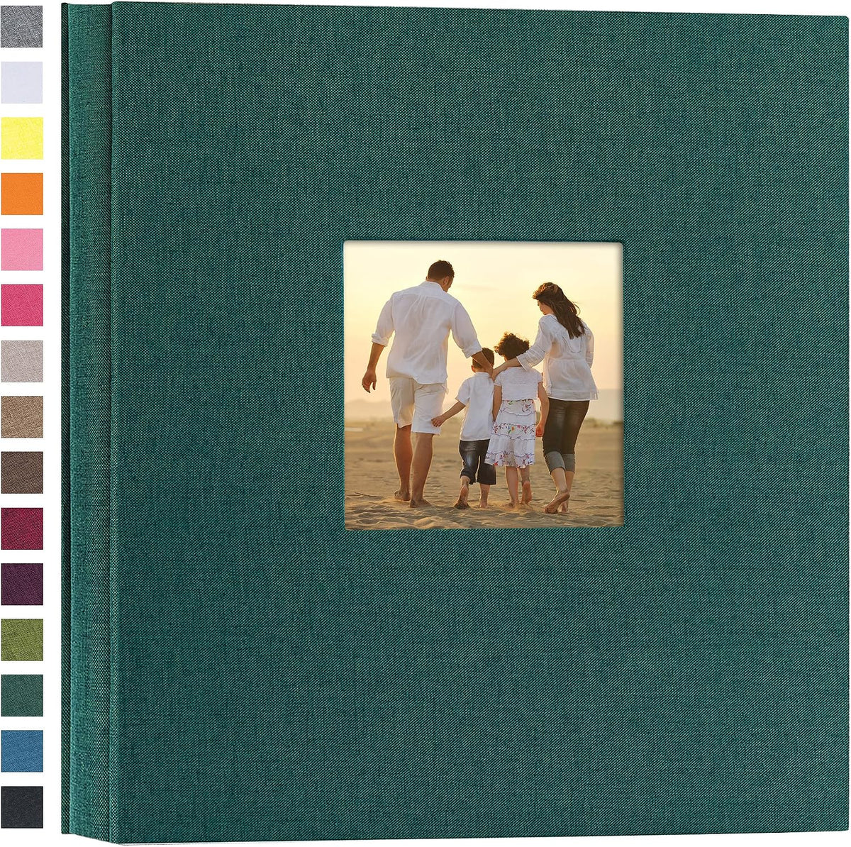 potricher Photo Album 4x6 Pictures, 1000 Pockets, Linen Cover, Dark Green