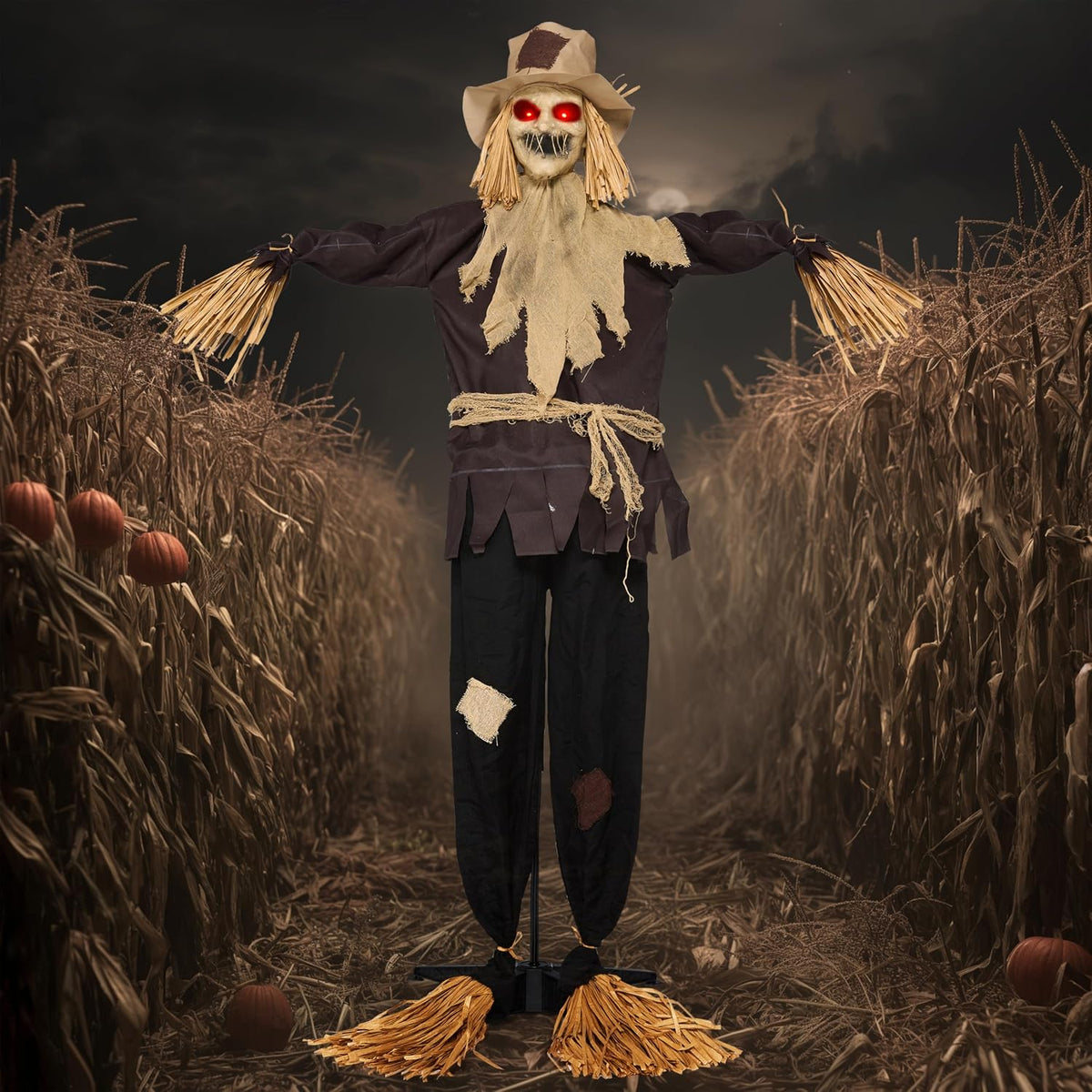 JOYIN Halloween Animatronics Scarecrow Decoration Outdoor, Standing Ghost Pro...