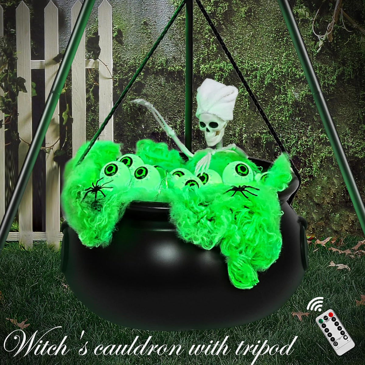 Halloween Decorations Outdoor Indoor,Large Witches Cauldron on 52" Tripo...