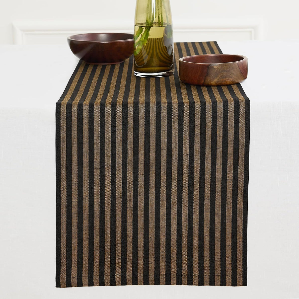 Solino Home 100% Linen Table Runner 108 Inch Long, Brown Sugar 14 x 108 in