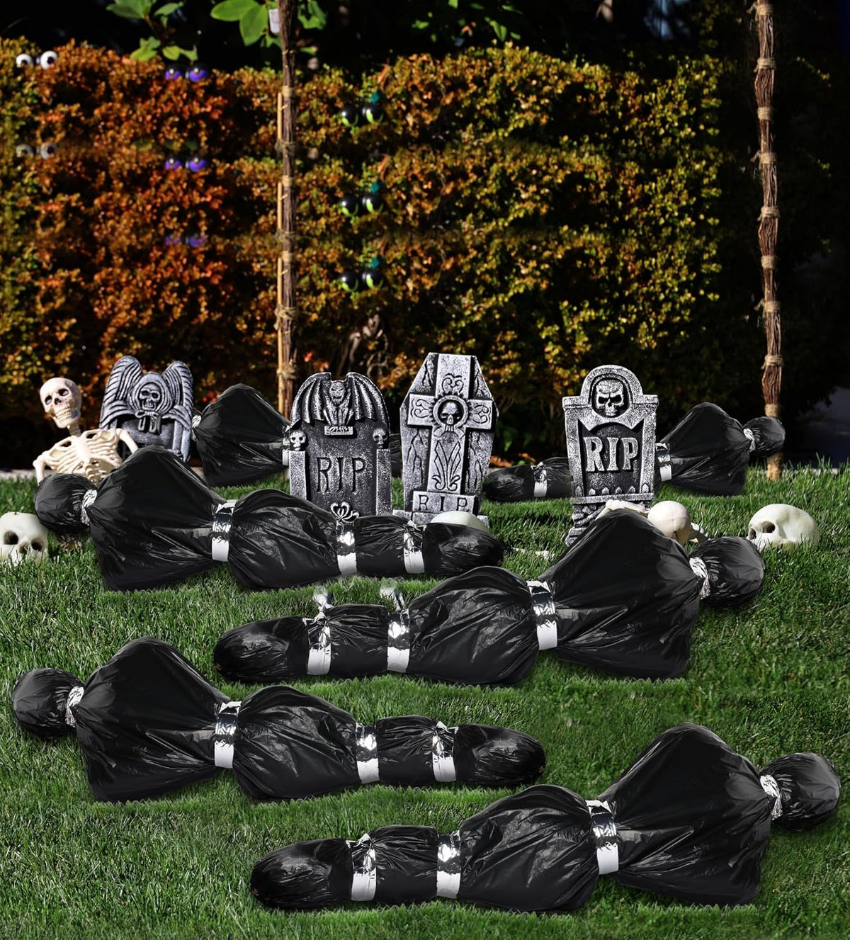 RoundFunny 6 Set Halloween Decoration Set 5FT Scary Fake Props Decor