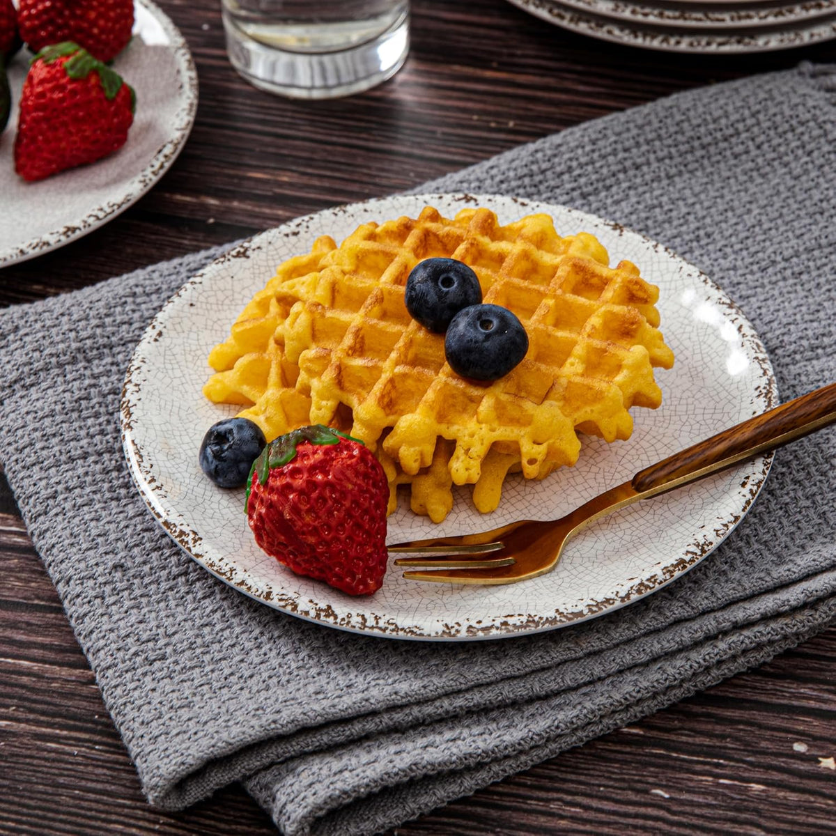 Farmhouse Melamine 6 Inch Appetizer plate, Small Serving Dinnerware/Snack/Par...