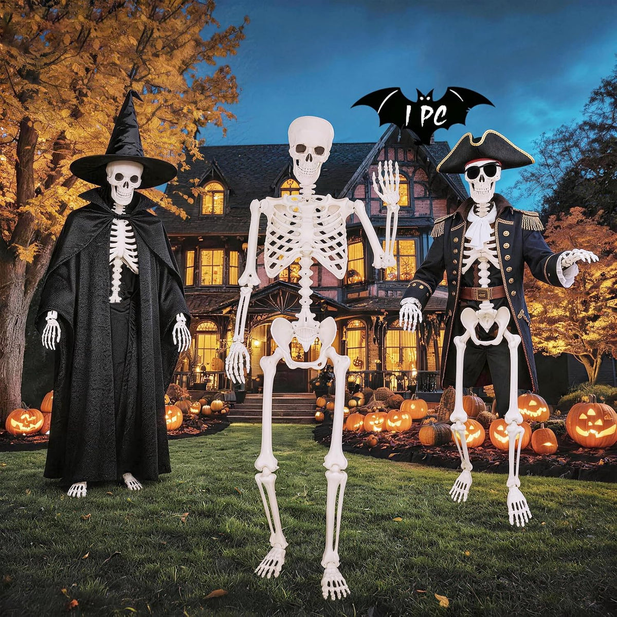 breesky Life Size Skeleton for Halloween: 4.43ft Realistic Human Anatomy Full...