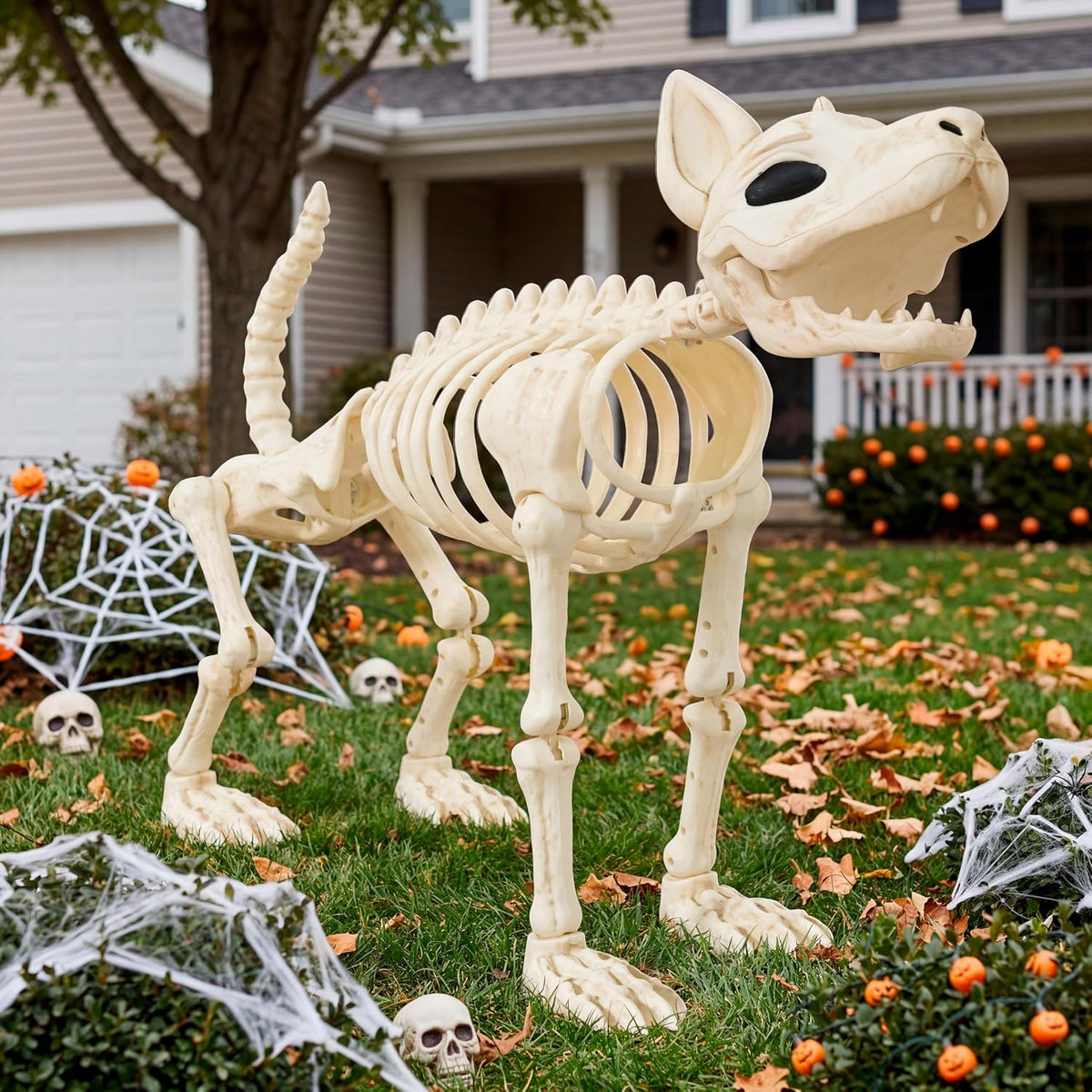 JOYIN 34” Halloween German Shepherd Skeleton, Life Size Plastic Dog Skeleton ...