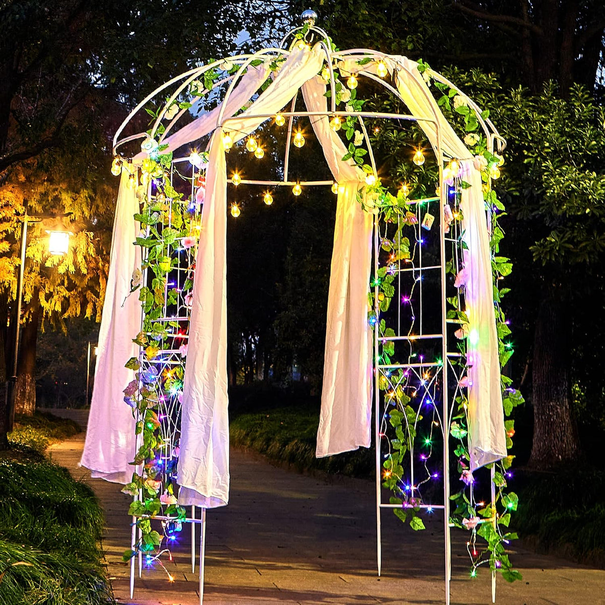 Birdcage Shape Garden Arches Arbors,9' High x 6.8' Wide,Metal Gazebo ...