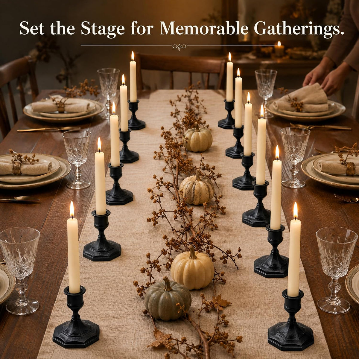 Black Taper Candle Holder Bulks for Table Centerpiece