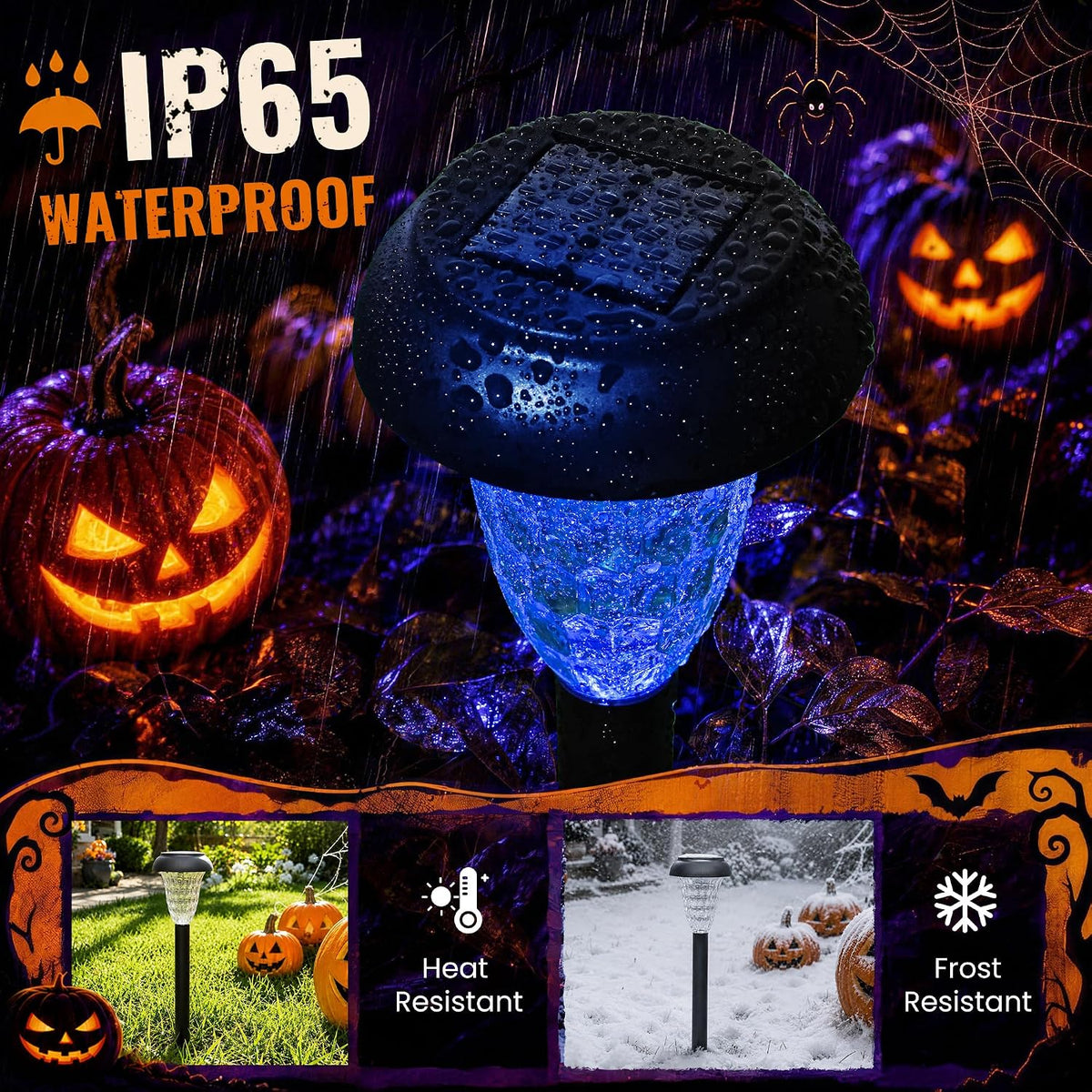 TISEJOY Solar Lights Outdoor Waterproof for Pathway, 12 Pack Color Changing
