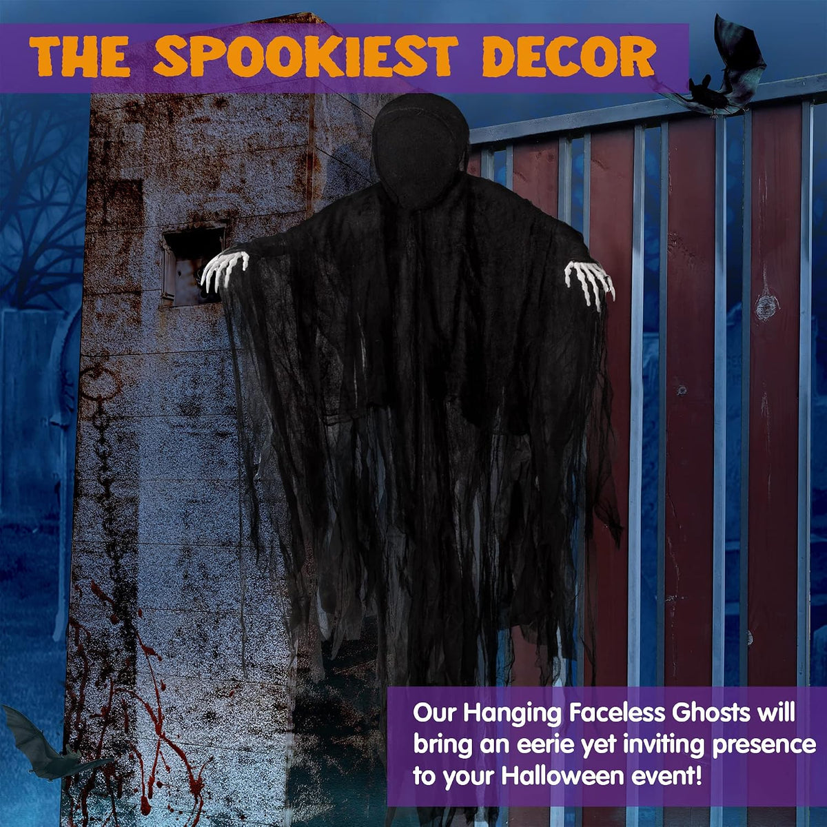 JOYIN 63” Halloween Decorations Outdoor Grim Reaper,Dark Faceless Hanging Gho...