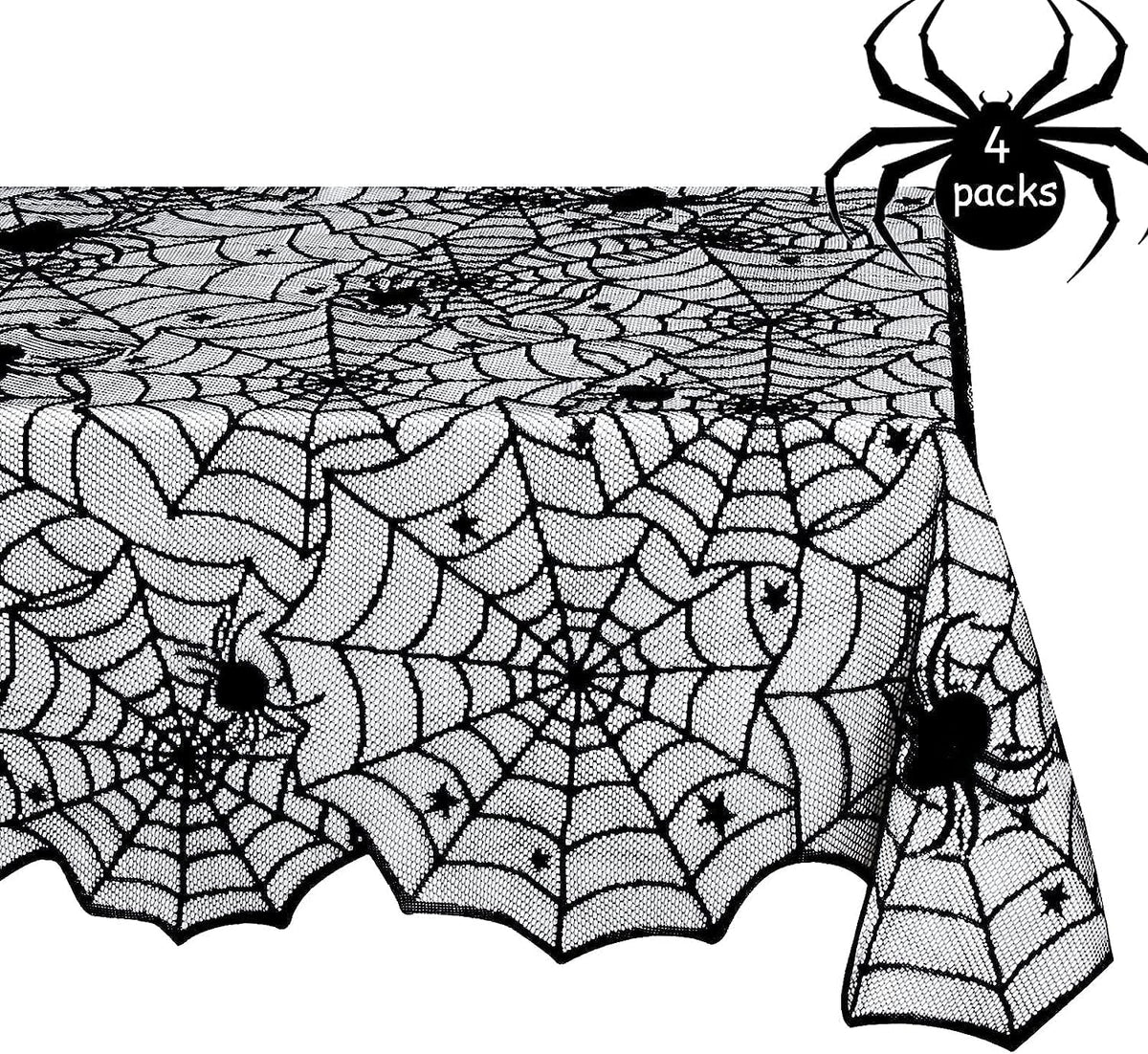 Halloween Lace Tablecloths Black Table Cloths Spiderweb Table Fabrics Decor