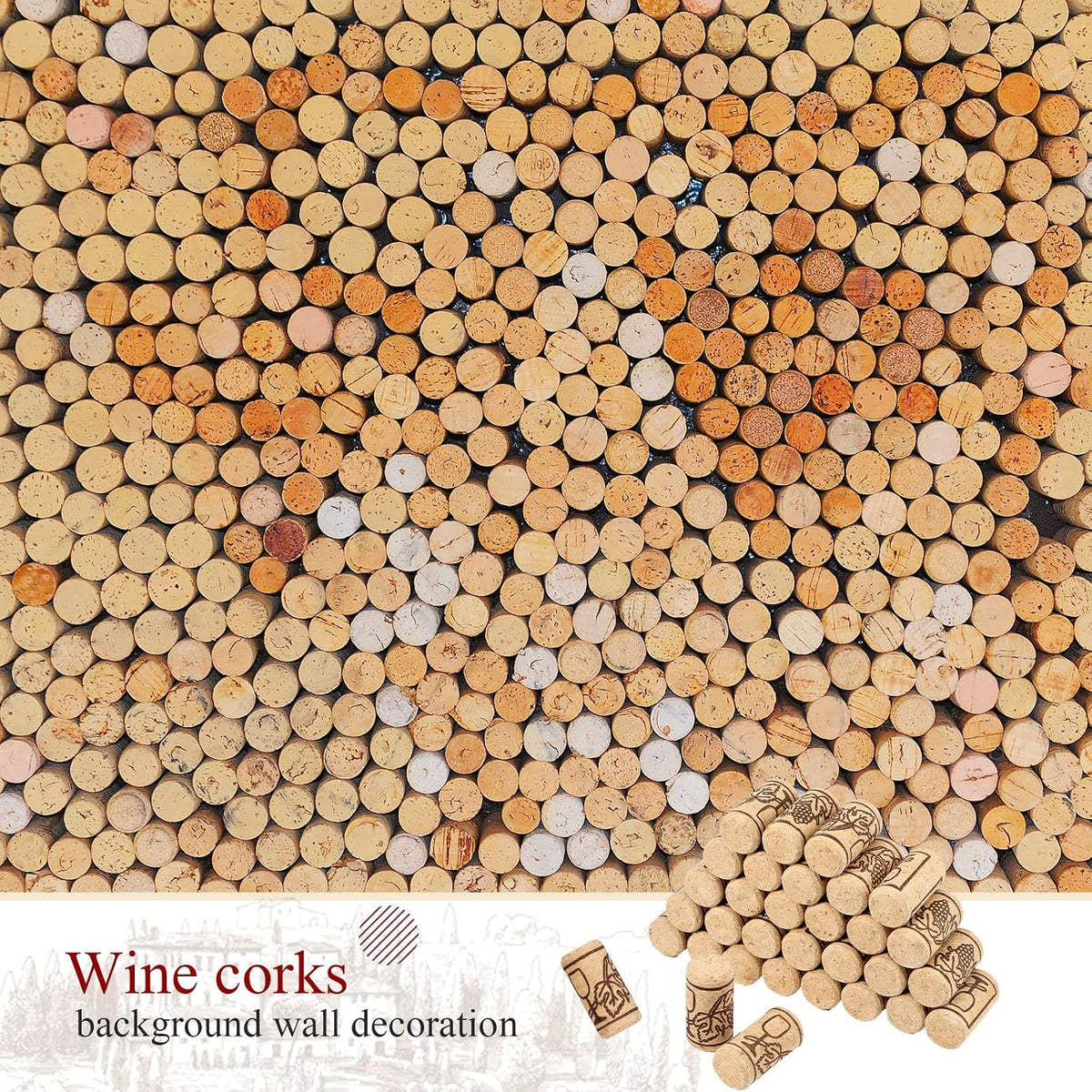 Qunclay 500 Pcs Natural Wine Cork for Bottle, 0.87" X 1.73", Straight
