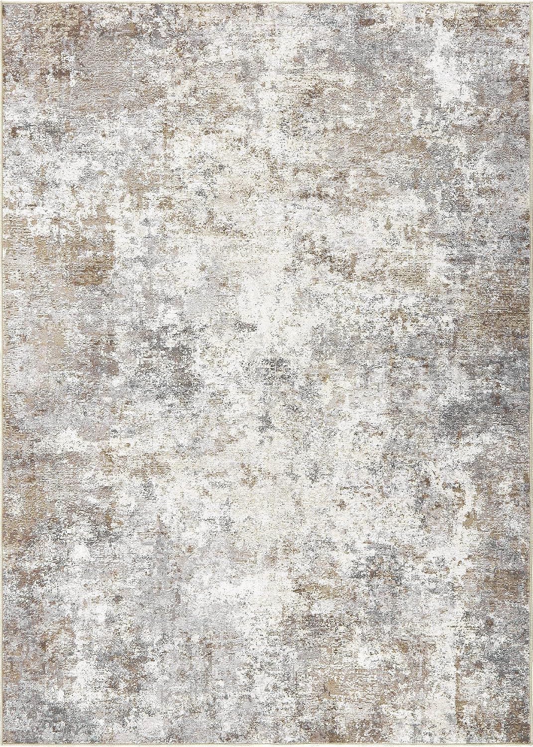 UERMEI 8x10 Area Rug Living Room Rugs Washable Neutral Brown Grey Carpet