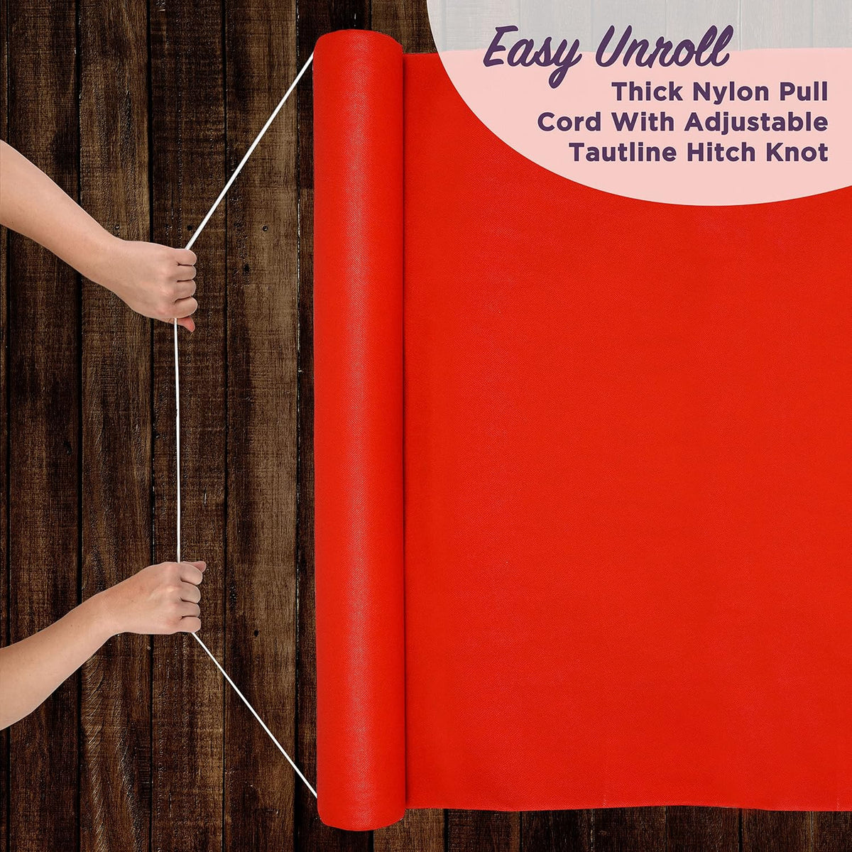 J&A Homes Red Aisle Runner - Professional-Grade Nylon, Includes Tape Doub...