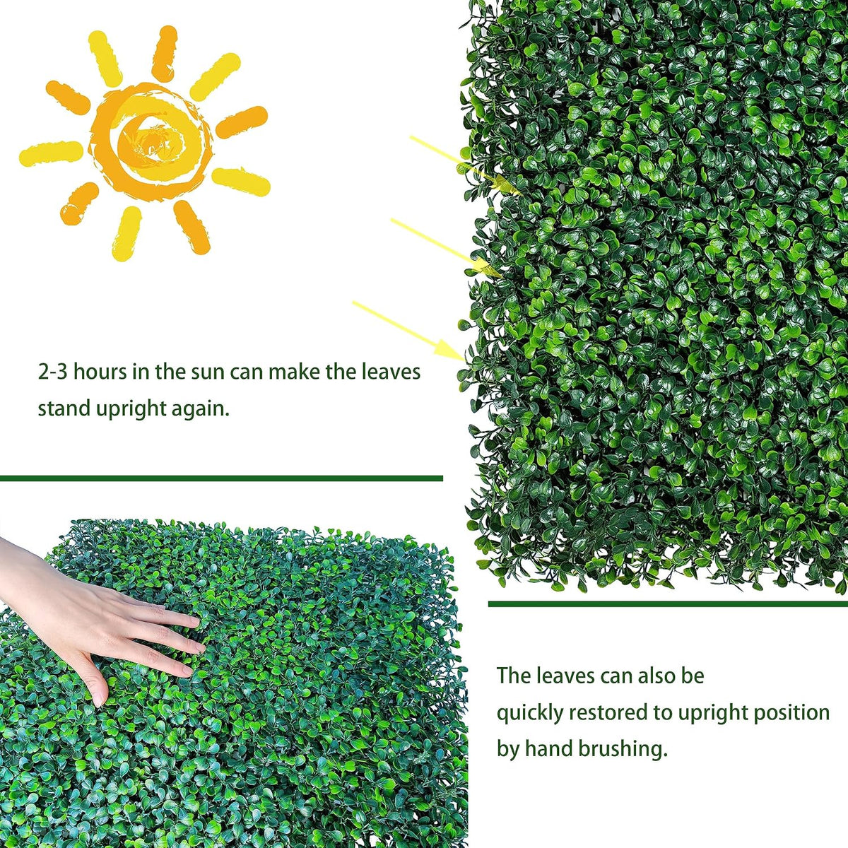 ODTORY Artificial Grass Wall Greenery Backdrop, 10X10 in 12P (8.4 sqft)