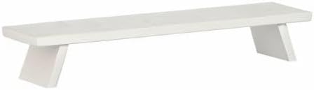 WEIGLA – Candle Arch Stand from The Ore Mountains | White | Erzgebirge Wooden Window Sill Riser | Decorative Beechwood Base for Christmas Candle Arches | Podium for Light Arch | 45 x 7.5 x 11 cm