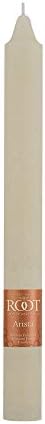 Root Candles 12-Count Unscented Dinner Candles Dripless Beeswax Enhanced Timberline™ Arista™ Boxed Candle Set, 9-Inch, Ivory