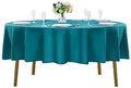 60 inch Round Tablecloth Washable Polyester Table Cloth Decorative Table Cover for Wedding Party Dining Banquet（60 inch,Peacock Blue）