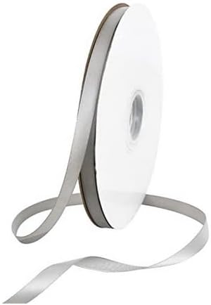 TONIFUL 3/8 Inch x 100yds Silver Satin Ribbon Thin Solid Fabric Ribbons Roll for Gift Wrapping Invitation Floral Hair Balloons Craft Sewing Party Wedding Popsicles Decoration Valentine's Day Bouquet