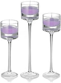 yummi Set of 18 Floating Candles and Monet Stem Holders - Violet