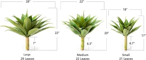 velener 28 inch artificial agave plants outdoor set, view 9