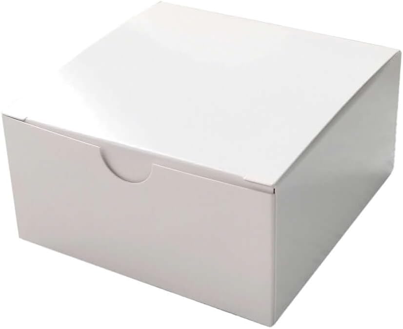 Efavormart 100 Pack 4"x4"x2" White Cake Favor Boxes, Versatile Sturdy Cardstock Candy Treat Gift Boxes for DIY Wedding and Event Decor