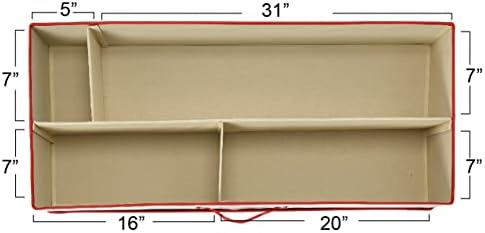 household essentials holiday gift wrap organizer with lid showing dimensions