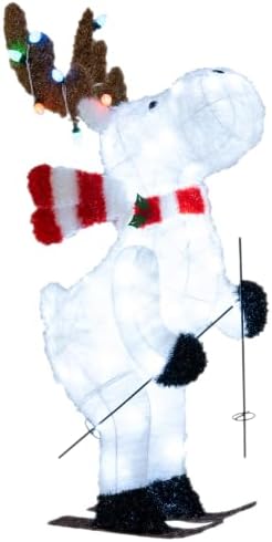 tangkula 44” christmas lighted animated skiing reindeer decorations, view 9