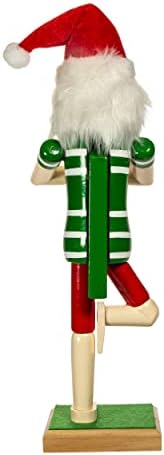 kurt s. adler 15-inch wooden yoga santa nutcracker shown in use