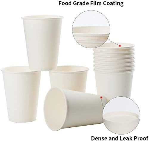 RACETOP Coffee Cups 12 oz, 1000 Pack Disposable Paper Cups