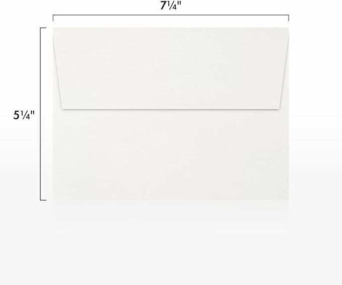 LUXPaper A7 Invitation Envelopes | Peel & Press | 5 1/4" x 7 1/4" | Natural White | 80lb. Text | 100% Cotton | 500 Qty