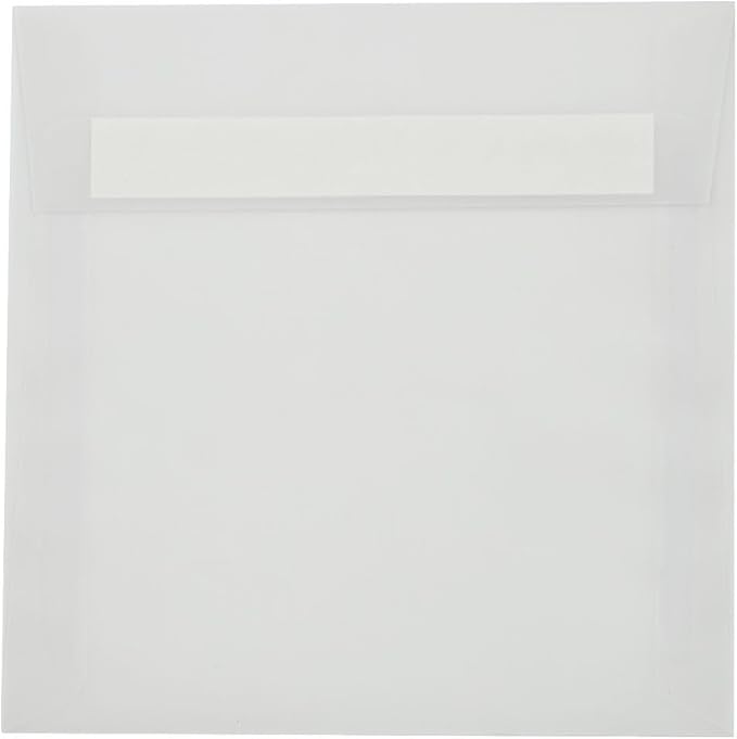 LUXPaper Square Invitation Envelopes | Peel & Press | 6 1/2" x 6 1/2" | Clear Translucent | 30lb. Text | 50 Qty