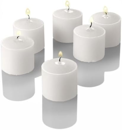 D'light Online Long 10 Hour Burn Time Unscented Votive Candles - Small Candles for Birthdays, Baby Shower, Home Decoration, Restaurants and Weddings (White, 10 Hour - Set of 12)