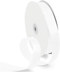 1 Inch 100 Yards Satin Ribbon White, Solid Color Fabric Ribbon for Gift Wrapping, Wedding, Polyester Gift Ribbon for Birthday Party Decoration, Craft, Hair, Floral, Sewing