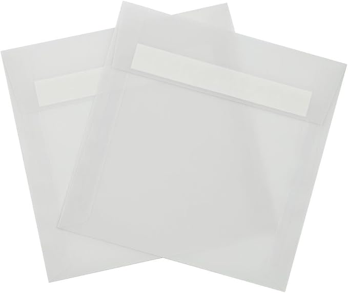 LUXPaper Square Invitation Envelopes | Peel & Press | 6 1/2" x 6 1/2" | Clear Translucent | 30lb. Text | 50 Qty