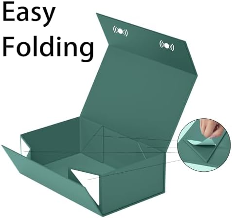 ryddoy 5 pack green gift box, 9.5x6x3'' gift, side view