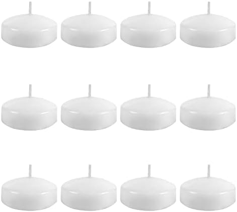 12 Pack Floating Candles 2” 6 Hour White Unscented Dripless Wax Discs, Floating Candles for centerpieces, Cylinder Vases, Wedding, Party, Pool, Holiday