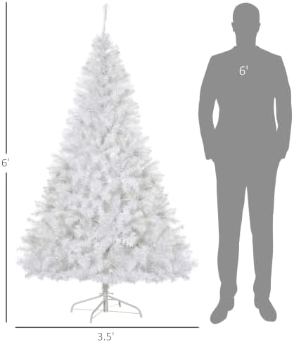 homcom 6' tall prelit christmas tree douglas fir, front angle view