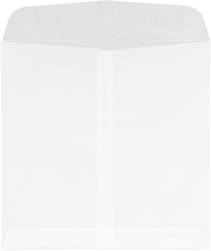 LUXPaper Square Invitation Envelopes | 9 1/2" x 9 1/2" | Clear Translucent | 30lb. Text | 50 Qty