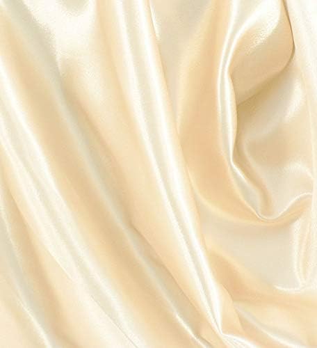 MDS Pack of 50 PCS Satin Chair Sashes Charmeuse Sateen Dining Chair Bows Ribbon Ties Back Sash for Wedding Party Birthday Home Hotel Restaurant Banquet Decoration (7 x 108 Inch, Cream)
