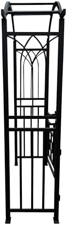 oakland living black aluminum garden arbor arch with, side view