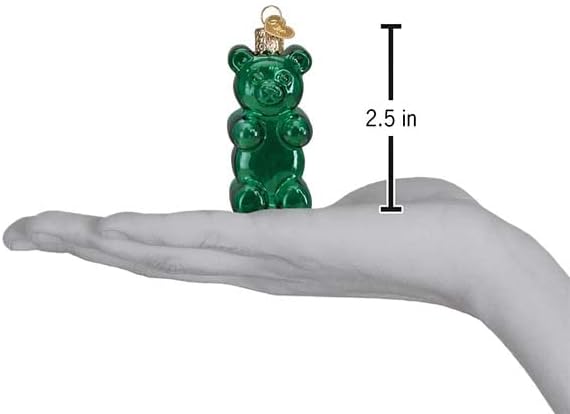 Old World Christmas Jelly Bear Set Glass Blown Ornament for Christmas Tree, Handcrafted Holiday Decoration, Candy Collection